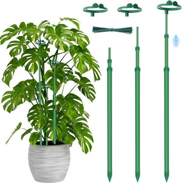 Stroller Telescoping Plant Stakes,3Pcs 17.9In to 42.3In Adjustable Monstera Plant Support Orchid Sticks