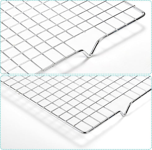 Tebery 2 Pack Heavy-Duty Wire Cooking Rack - Fits Half Sheet Pan, Nonstick Baking & Cooling Grid