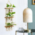 (9 XXXFLOWER Wall Hanging Propagation Station with Wooden Stand Glass Test Tubes Tiered Planters Wall Terrarium