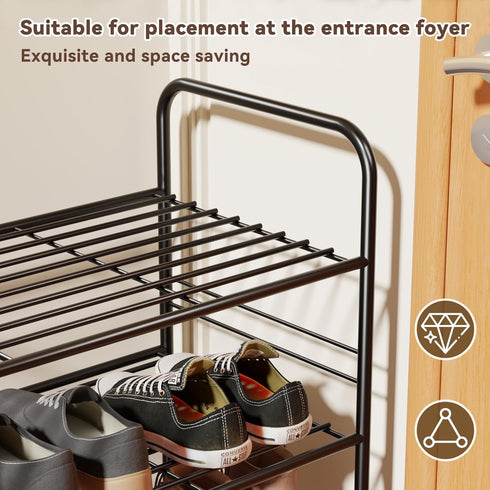 3 32.5" Tier Shoe Rack, Wide Shoe Organizer Sturdy Metal for Entryway, Garage, Shoe Shelf Stand for Small Space