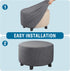 20" 23", H.VERSAILTEX Ottoman Cover Stretch Ottoman Slipcover Round Ottoman Storage Cover Folding Stool Covers