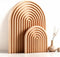 Nawwoo 2 Pcs Natural Wood Arch Decor, Boho Shelf & Serving Board for
