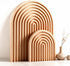 Nawwoo 2 Pcs Natural Wood Arch Decor, Boho Shelf & Serving Board for