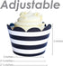 Navy Blue and Gold Cupcake Wrappers - Reversible Party Decoration Supplies, Sailor Theme, Nautical Baby Shower, Military Retirement, Police Birthday Party, Hanukkah, Graduation - 24 Count by Confetti Couture