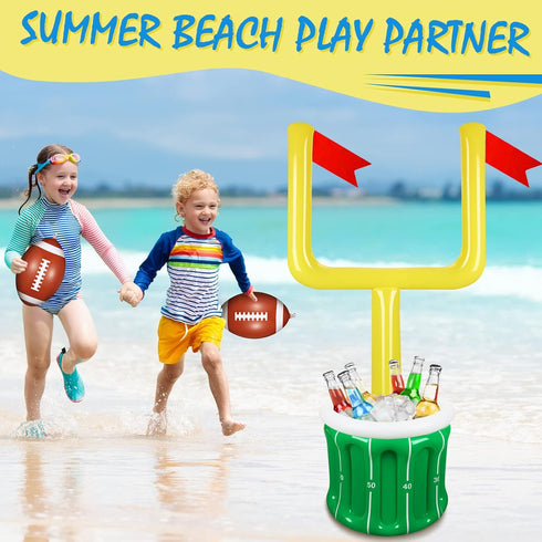Zhanmai Large Football Inflatable Cooler Football Drink Cooler Inflatable Serving Bar Food Container Inflatable Drink Holder Pool for Party Supplies Decorations by Zhanmai