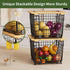 Counter Wire Storage Basket for Kitchen Pantry: GGIU Stackable Kitchen Organizers - Wire Organizing Bin for Produce