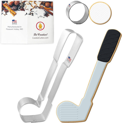 Hole In One Cookie Cutter 2 Pc Set – Golf Club, Round Ball Cookie Cutters Hand Made in the USA