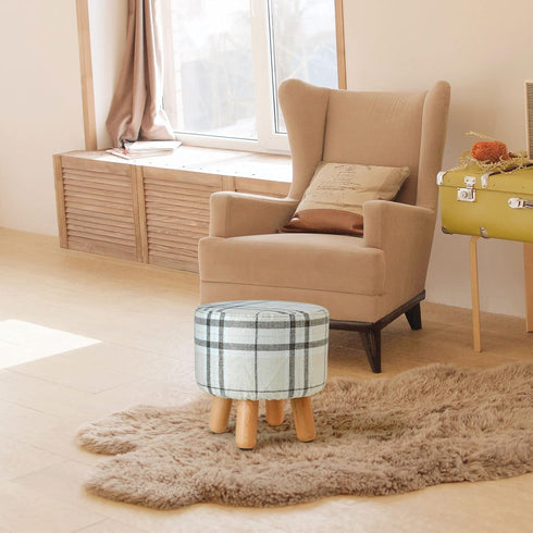 H&B Luxuries Round Padded Ottoman Stool | Versatile Foot Rest & Extra Seating