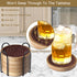 Eykao 6 Pack 4.3 inches Absorbent Coasters, Cork for Coffee Tables, Wooden Drink Coasters for Kitchen, Farmhouse, Bar