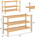 3 Closet RONGJlA Tier Bamboo Shoe Rack for Free Standing Wood Shoe Shelf Storage Organizer for Entryway Small Space