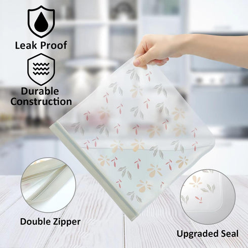 24 Pack Dishwasher Safe Reusable Bags, Silicone Leakproof Freezer Bags for Food Storage and Home Organization