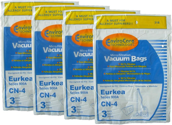 EnviroCare Replacement Vacuum Cleaner Dust Bags for Eureka 900A PowerForce, 12 Bags