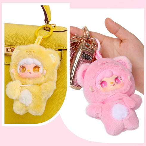 Yooki Cute Plush Pendant Blind Box,Random Vinyl Dolls Surprise Birthday Gifts,Single Mystery Box-Take A Bite of Bear
