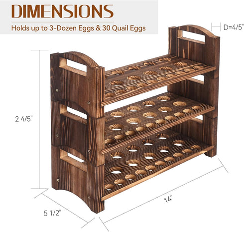 3 Countertop 36 3 Wooden Egg Holder Layer Fresh Egg Rack Holders Stackable Quail Egg Sorter Storage Trays Organizer