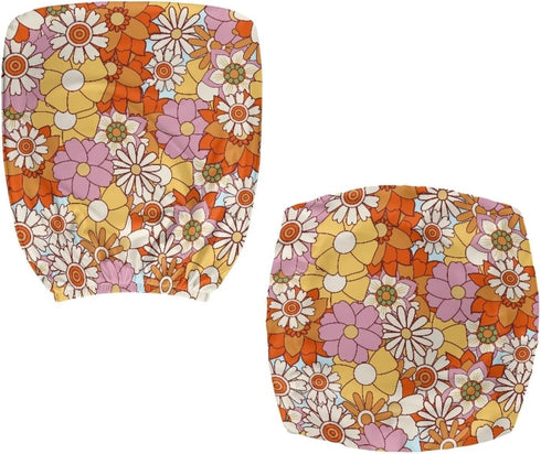 Cadowhimsy 2 Hippie Daisy Flower Print Office Chair Slipcover Piece Desk Chair Cover Removable Computer Chair