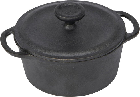 GoodCook Pre-Seasoned Cast Iron Mini Dutch Oven, Black