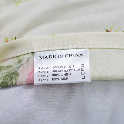 FADFAY Farmhouse Style Pillowcases, Pink Rosetta Printed Gold with Green Plaid, 100% Cotton Vintage Lace Ruffles