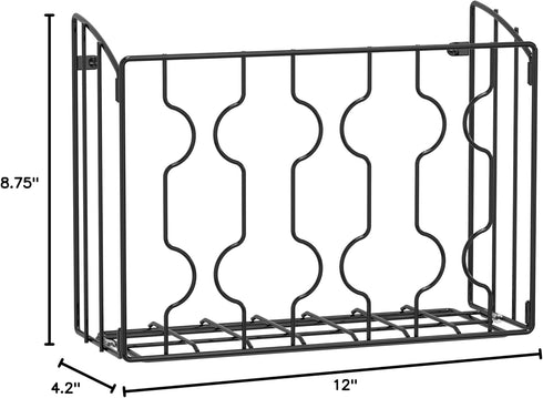 Simple Houseware Wall Door Mount Kitchen Wrap Organizer Rack in Black