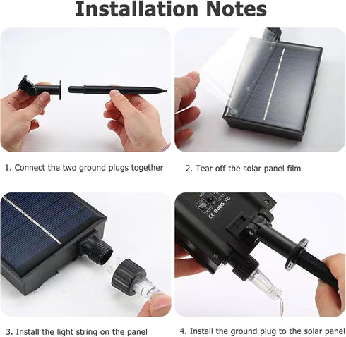 ZPSHYD 8 Pack (3V) Solar Battery Box for LED String Lights, Outdoor String Lights Control Panel with DC Charging Remote