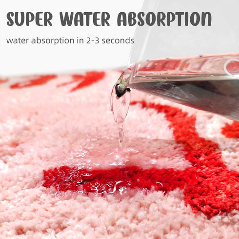 Cherry Bath Mat for Bathroom - Get Naked Pink Bathtub Rug, 31"x20", Funny Cute Super Absorbent Decor