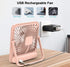 Desk Fan Battery Operated, USB Rechargeable Fan, 2400 mAh 180° Quiet Personal Fan with Power Display, Adjustable