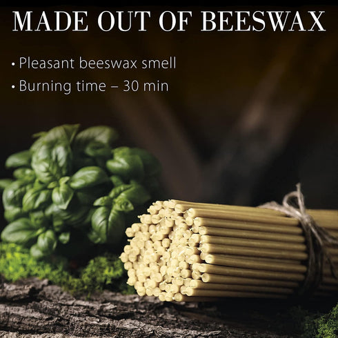 Danilovo Thin Taper Beeswax Candles, Honey-Scented Decorative Candles, Pack of 100 pcs