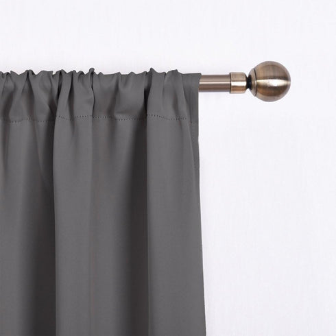 NICETOWN Thermal Insulated Blackout Short Curtain, Gray Tie Up Shade for Small Window
