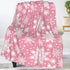 Perinsto 60"X50" Winter Snowflakes Pink Throw Blanket Ultra Soft Warm All Season Christmas Decorative Fleece Blankets