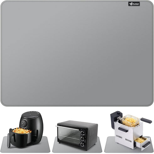 FLASLD Heat Resistant Mat, 12"X18", Fireproof Silicone Mats for Air Fryer, Countertop Protector, No-slip and Waterproof