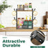 EsLuker.ly 2 Tier Coffee Bar Organizer, Multi-functional Countertop Shelf with 12 Hooks for Home Office