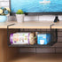 SUFAUY 2-Pack Steel Under Cabinet Shelf Basket Organizer, Metal Wire Rack Hanging Storage Baskets for Kitchen Pantry,