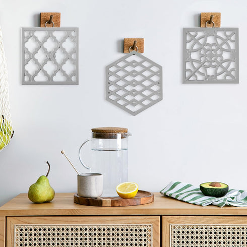 JOGREFUL Cast Iron Trivet Mats, Vintage Heat Resistant Kitchen Pot Holders for Teapot/Hot Dishes/Plates