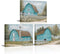HOMEOART Farmhouse Wall Art - Country Barn Painting Picture, Framed Ready to Hang, 12x16inchx3 (Turquoise)