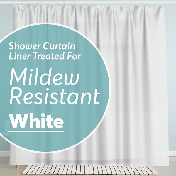 BigFoot Shower Curtain Liner – 72 x 72 PEVA Premium with Rustproof Metal Grommet, White