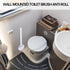 RV Silicone Toilet Brush with Holder, Toilet Bowl Brush for RV Travel Trailers/Campers, Anti-Drip Anti-Roll Compact