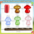 Set 5, Mushroom Vase, Mushroom Propagation Stations Vases, Colored Glass Vase of Hydroponic Glass Container for Plants