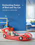 QPAU Blow up Inflatable Toddler Travel Bed with Sides, Toddler Air Mattress for Camping, Traveling, Hotel, or Home Use