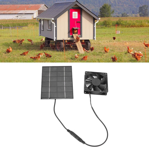 Solar Panel Fan Kit - Mini Solar Powered Exhaust Fan for Greenhouse, Chicken Coops, Sheds, and Windows