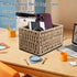 Paper Woven Storage Baskets with Iron Frame, Set of 3 Desk Organizers