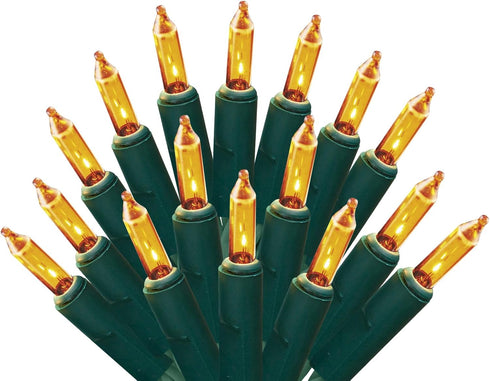 Dobar 100 Count (24 Holiday Pride Yellow Gold Christmas Lights on Green Wire - Gold Christmas Tree Lights Ft)