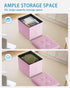 17 inches Storage Ottoman Foot Stool, Folding Ottoman with Storages, Velvet Storage Bench with Side Pocket, Foot Rest