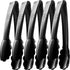 Plastic Tongs for Serving, Pack of 6, 9 Inch Heavy-Duty Reusable or Disposable Tongs for Catering and Events