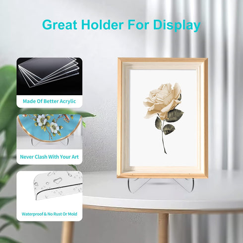 60-Degree Angle Acrylic Plate Stand, 3 Inch Clear Acrylic Display Easel, 2 Pack