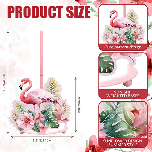 Shimeyao Pink Flamingo Metal Paper Towel Holder Farmhouse Tropical Flamingo Flower Kitchen Decor Accessories Large