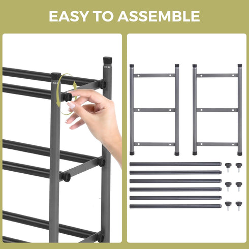 STORAGEIDEAS Closet, 3 Shoe Rack, Expandable Shoe Storage Organizer for Tier Metal Shoe Rack for Entryway, Adjustable