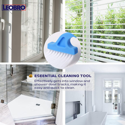 LEOBRO Hand-held Groove Gap Cleaning Tools - Pack of 4 Door Window Track Brushes