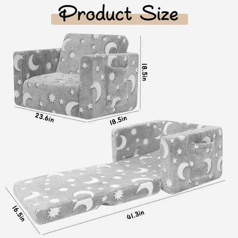 SLIGUY Toddler Couch, Toddler Chair. Kids Couch, Baby Couch, Couch for Kids, Toddler Convertible to Lounger Pull Out