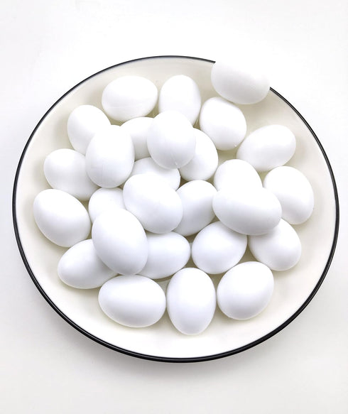 Azatemgo 10 Pieces Pigeon Eggs Solid Plastic Eggs for Hatching Help Limit Births Laying Pigeon Agricultural Tool