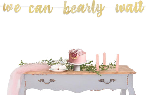 We Can Bearly Wait Banner, Teddy Bear Baby Shower Decorations for a Bear Themed Baby Shower