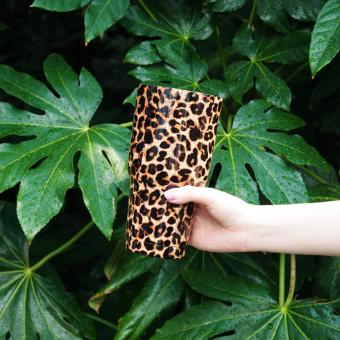 30oz Leopard Tumbler, Stainless Steel Insulated Travel Mug with Straw Lid and Cleaning Brush, 1 Count